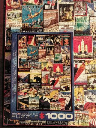 Eurographics Puzzles - Travel U.  S.  A.  Vintage Posters - 1000 Piece Jigsaw Puzzle