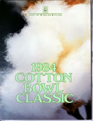 1984 Cotton Bowl Football Program.  Texas Longhorns & Georgia Bulldogs