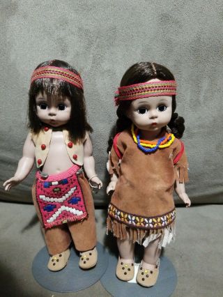 Madame Alexander Pocahontas And Hiawatha And Pappus 8in Dolls Vintage
