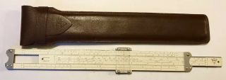 Vintage Pickett Simplex - Trig 12”slide Rule Model No.  902 Leather Case W/belt Clip