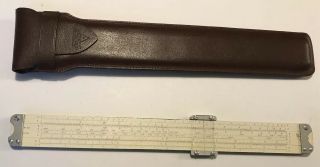 Vintage PICKETT SIMPLEX - TRIG 12”Slide Rule Model No.  902 Leather Case w/Belt Clip 2
