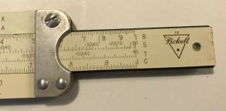 Vintage PICKETT SIMPLEX - TRIG 12”Slide Rule Model No.  902 Leather Case w/Belt Clip 3