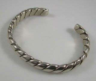 Twisted Sterling Silver Cuff Bracelet Signed L Vintage Native Navajo Style 42.  9g