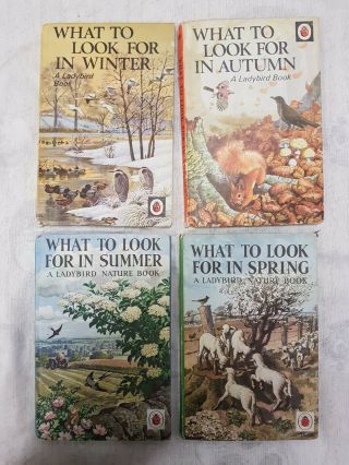 4 X Ladybird Books Vintage What To Look For In Spring Summer Autumn Winter 1960s