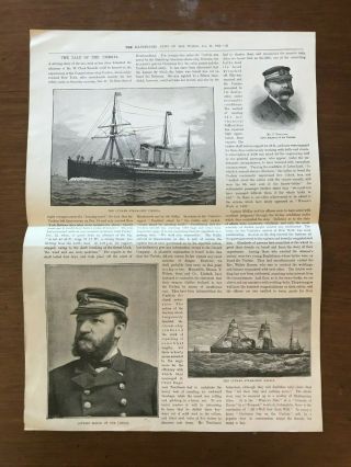 1893 Illustrated News Of The World - Tale Of The Ss Umbria - Cunard Line