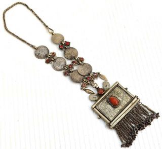 Boho Vintage Handmade Afghan Statement Banjara Tribal Coins Gypsy Chain Necklace
