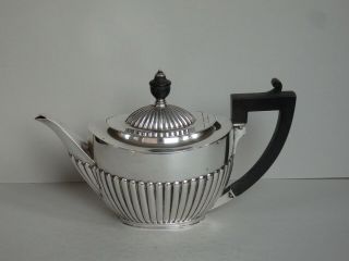 ANTIQUE VICTORIAN STERLING SILVER TEA SET - SHEFFIELD 1894 - 411g 3