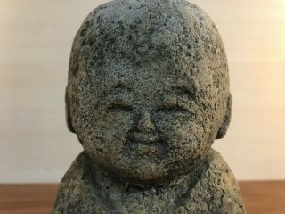 Japanese Jizo Stone 28cm/11 " Precious Japan Antique Stone Buddhism Suiseki 517m