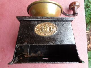 PATENT COFFEE MILL No 2 Antique Cast Iron Coffee Grinder 3