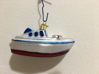 Vintage Ksa Boat Yacht Christmas Ornament Glass By Kurt S Adler Holiday Tree