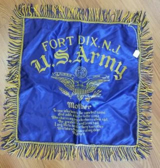 Vintage Silk Pillow Sham Us Army Fort Dix Jersey