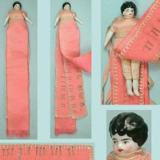 Antique China Baby Doll Silk Needle & Pin Book English Circa 1870