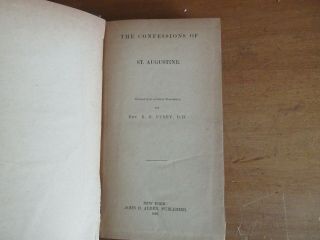 Old CONFESSIONS OF SAINT AUGUSTINE Book 1885 GOD RELIGION CATHOLIC THEOLOGY WORK 2