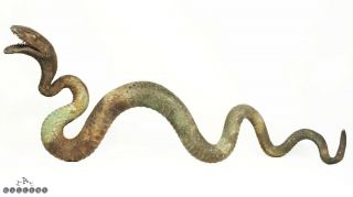 Antique Japanese Meiji / Taisho Period Lifesize Bronze Snake / Serpent 18 "