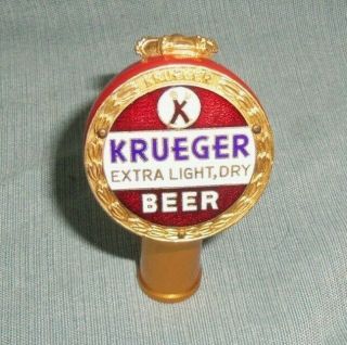 Vintage Krueger Extra Light Dry Beer Ball Tap Knob Handle Bakelite Enameled
