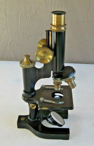 Antique Bausch & Lomb Optical Microscope 3 Objectives Solid Brass Sn 39121 Bm4