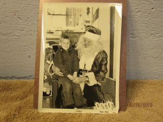 Vintage 1964 Christmas Photo Creepy Scary Santa With Happy Kid X - Mas Ho Ho Kill