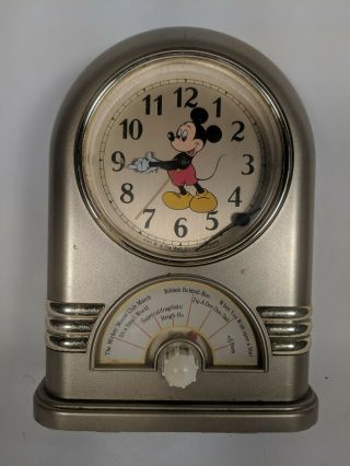 Disney Mickey Mouse Seiko Quartz Musical Alam Clock Plays 7 Songs (vintage) Read