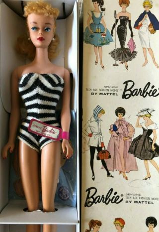 Vintage Barbie 4 Blonde Ponytail NM w/Original Box,  Accessories 2