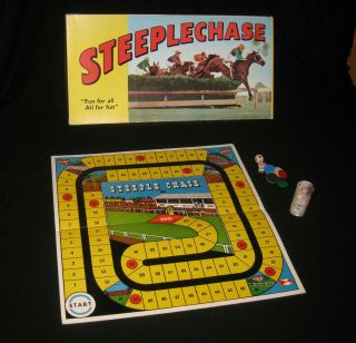 Old Board Game Steeplechase Vintage1950s Boardgame Old Horse Racing Game