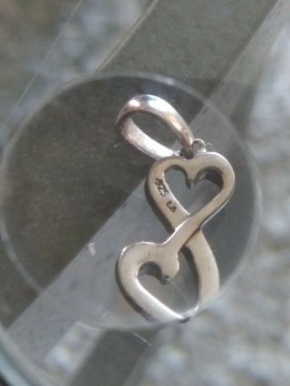 VINTAGE 9.  25 SILVER CHARM.  2 HEARTS WITH CRYSTAL STONES.  very hard to find 2