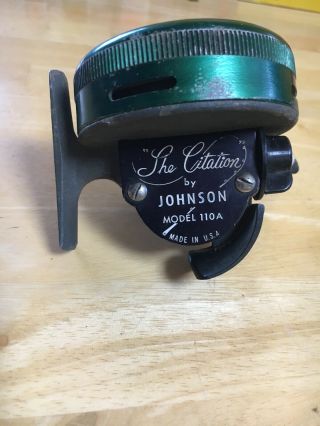 Vintage " The Citation " By Johnson Fishing Spinning Reel Model 110a