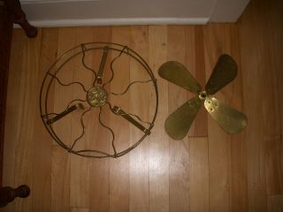 Antique Brass Ge General Electric Electric Fan Cage & Blade