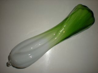 Vtg Murano Style Glass Vegetable Celery / Lettuce