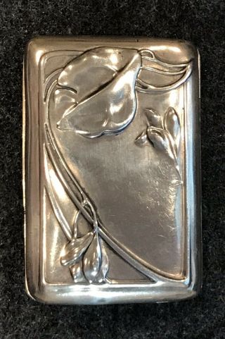 Vintage Sterling Silver Cigarette Case With Floral Design Signed/stamped