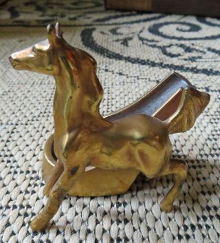 Vintage Brass Arabian Horse Pipe Stand - Rest Display Holder Solid Brass