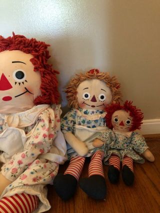 VIntage Raggedy Ann DOLLS 32” Large Knickerbocker Co.  1970s AND MORE I LOVE YOU 2