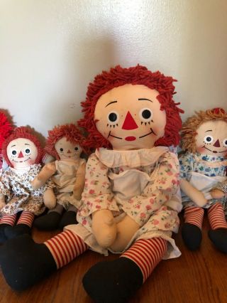 VIntage Raggedy Ann DOLLS 32” Large Knickerbocker Co.  1970s AND MORE I LOVE YOU 3