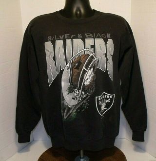 Oakland Los Angeles Raiders Vintage Sweatshirt Nfl 90s Front Row Sz Lg Xl Vgc