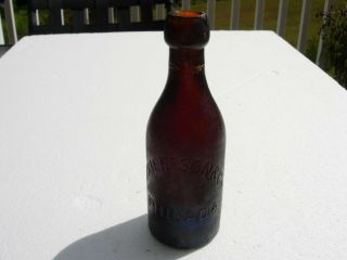 Antique Bottle Robertson&co Philada California Pop Beer Soda Pony Amber Squat Pa