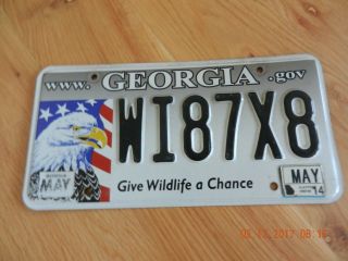 Georgia License Plate Give Wildlife A Chance With Bald Eagle 2014 Wi87x8