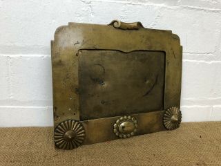 Unusual Antique Victorian Art Crafts Brass Picture Frame,  Hawkes London 2
