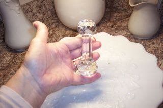 Vtg Knife Rest Clear Crystal ?? Glass Cut Gorgeous Small Chip