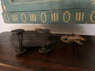 ANTIQUE VINTAGE CAST IRON ? EXPRESS GOAT CART WITH BOY AND WATERMELON 3
