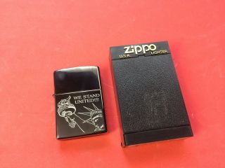 Zippo Lighter United We Stand Statue Of Liberty Black Ice W/box 2001