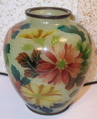 Antique Japanese Plique A Jour Cloisonne Enamel 3.  5 " Vase Rare Design & Colors
