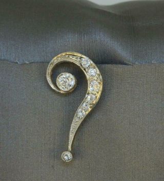 Antique Gold And Diamond Question Mark Stick Pin