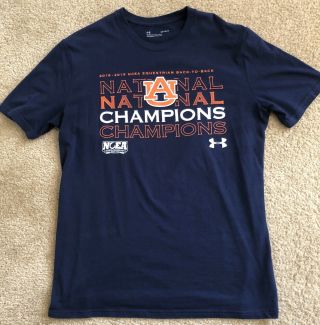 Auburn Tigers Under Armour Equestrian Back To Back National Champions Shirt Med
