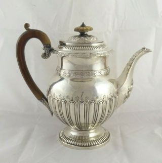 Quality Antique Georgian Solid Sterling Silver Coffee Pot 1824 Emes Barnard 872g