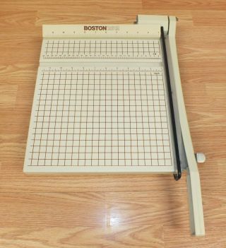 Vintage Boston 2612 Paper Cutter Trimmer For Office Or Craft Use Read