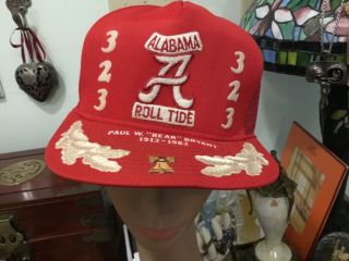 Vintage University Of Alabama Bear Bryant Commemorative Ball Cap Hat Football