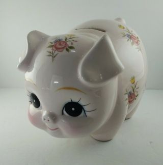 Vintage Hand - Painted Lefton Piggy Bank From 1986,  No.  03395
