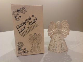 Vintage Lilian Vernon Crocheted Angel - Tree Topper - 1981 - With Box