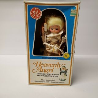 Vintage Mid - Century Mod Ge Heavenly Angel Lighted Christmas Tree Topper Orig Box