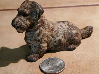Vtg Hubley Cast Iron Fox Terrier 3 " Dog Figural Paperweight