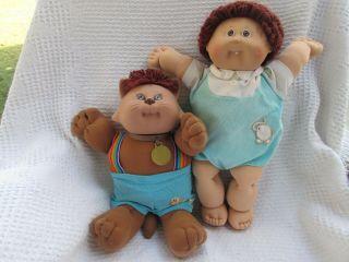 Vintage Cabbage Patch Doll & Koosas Cat Red Auburn Hair/brown Eyes Cpk Outfit
